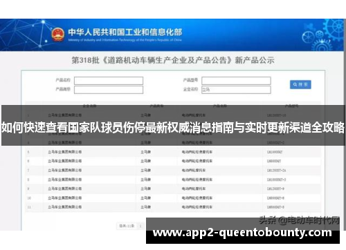 如何快速查看国家队球员伤停最新权威消息指南与实时更新渠道全攻略 如何快速查看国家队球员伤停最新权威消息指南与实时更新渠道全攻略